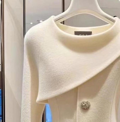 Wilma® | Bequemer Weißer Pullover mit langen Ärmeln