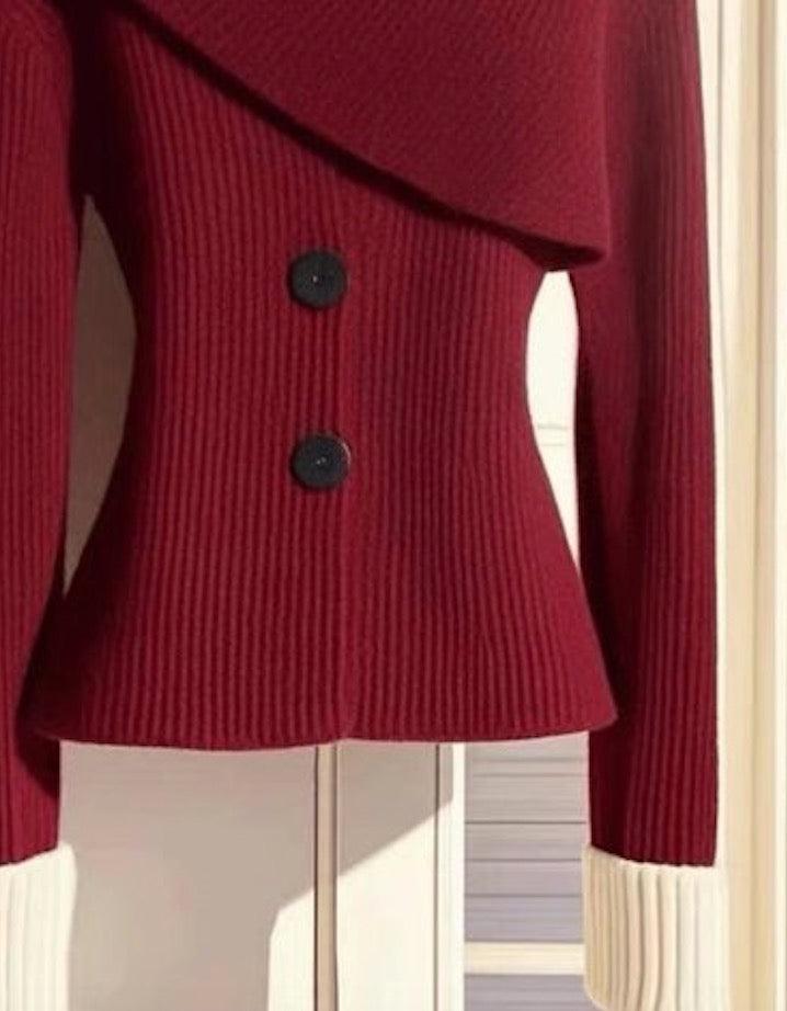 Traude® | Roter Pullover mit langen Ärmeln und Rundhalsausschnitt