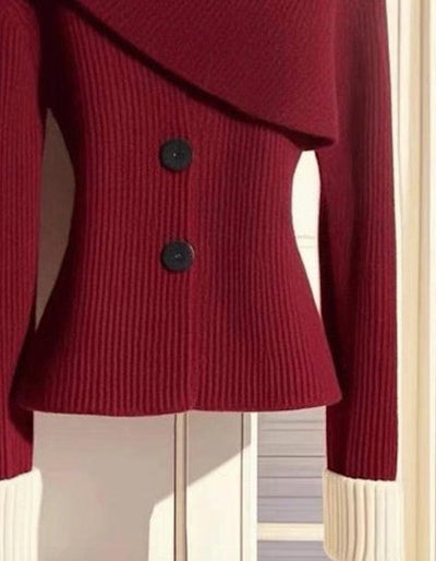 Traude® | Roter Pullover mit langen Ärmeln und Rundhalsausschnitt