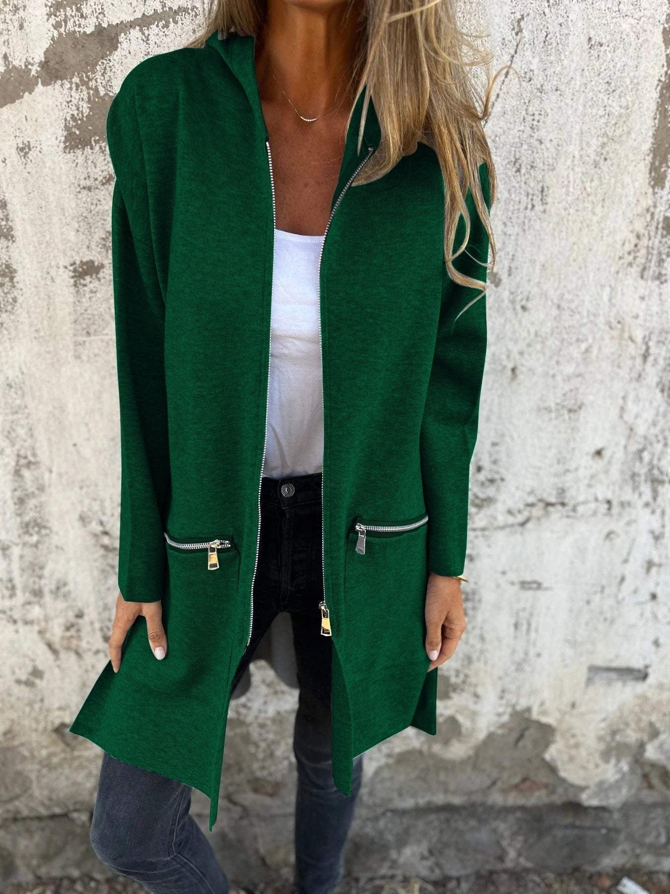 Lena® | Langärmlige Strickjacke mit Reißverschluss