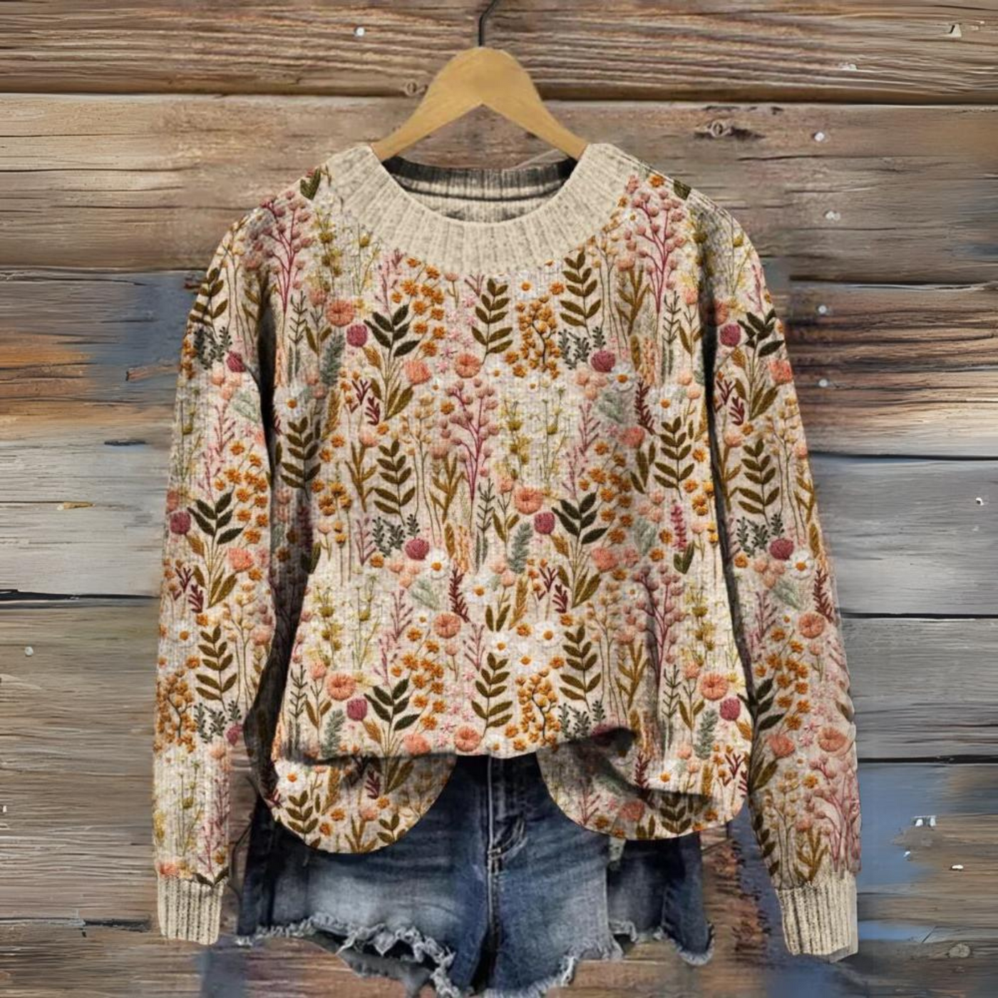 WILHELMINE® | STRICKJACKE MIT BESTICKTEN BLUMEN