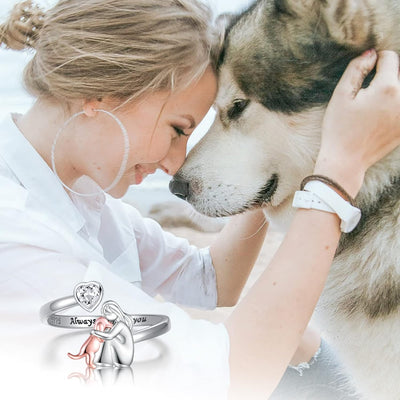 Stella® | Ring mit Hundesymbol (Rose)