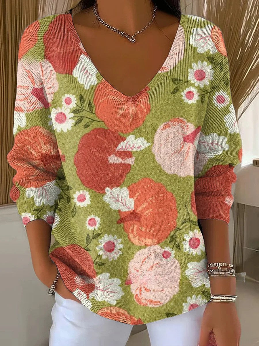 Anneliese® |Pullover mit V-Ausschnitt