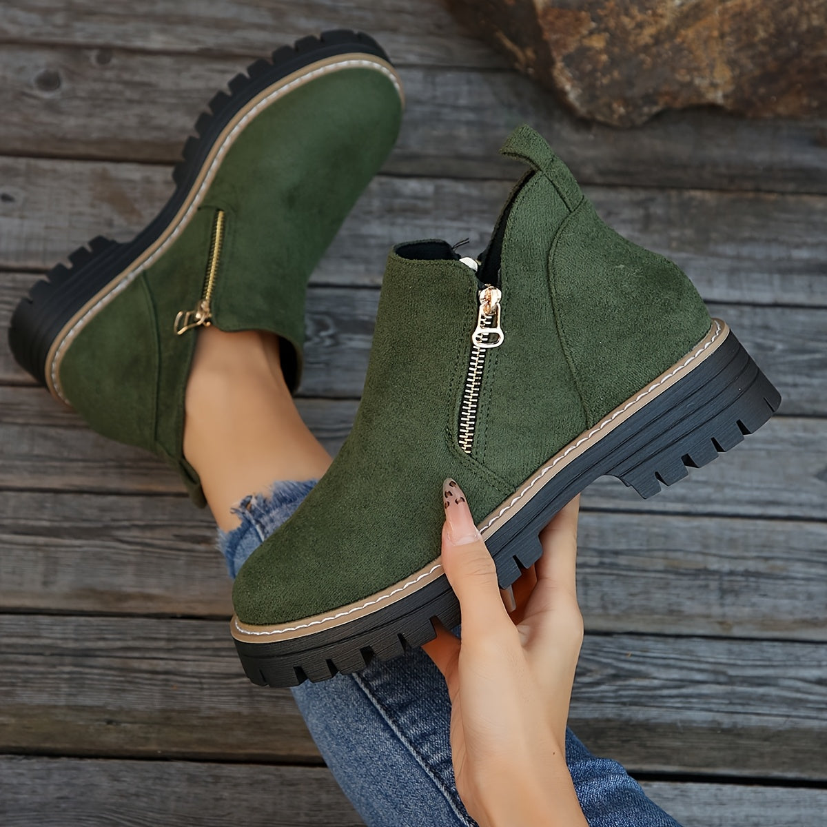 Radegunde® | Robuste Stiefel mit Reißverschluss
