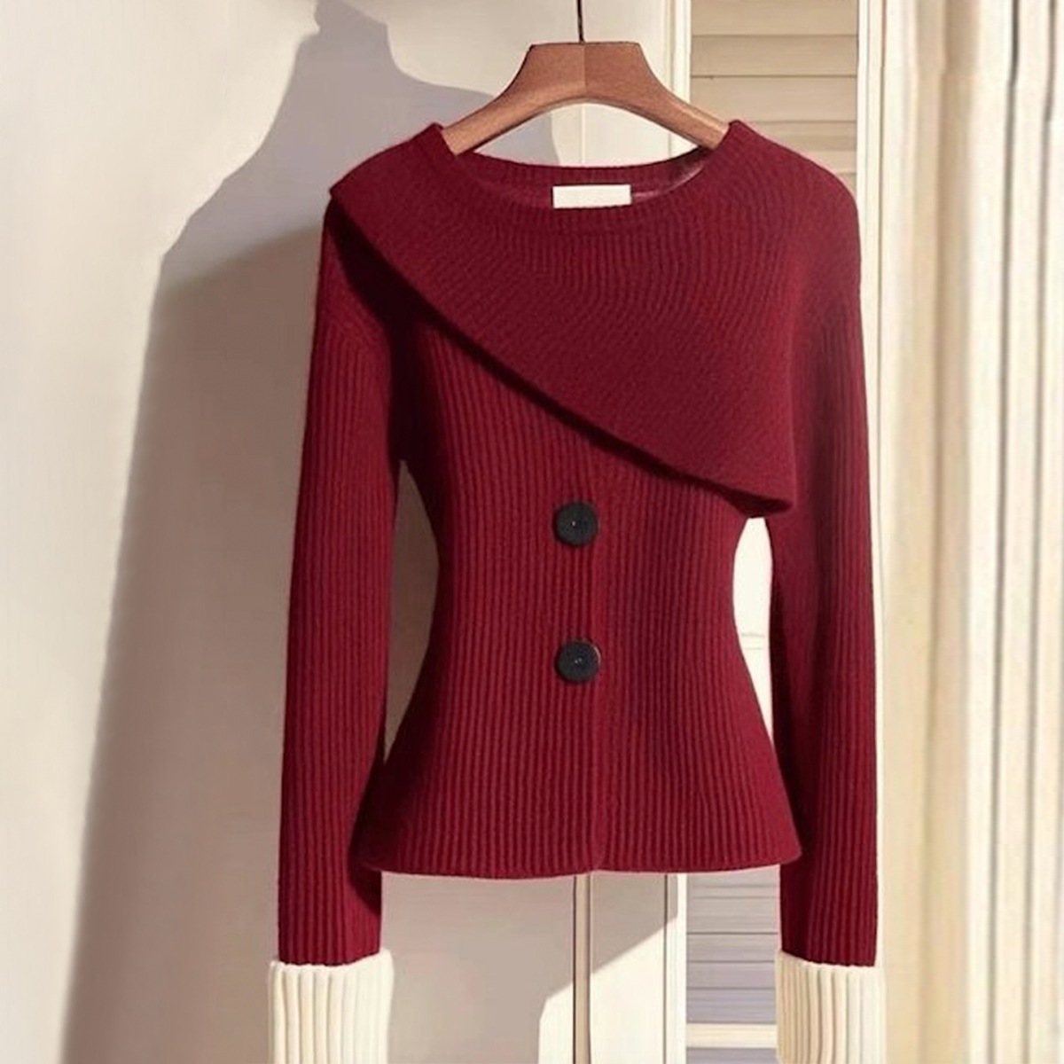 Traude® | Roter Pullover mit langen Ärmeln und Rundhalsausschnitt