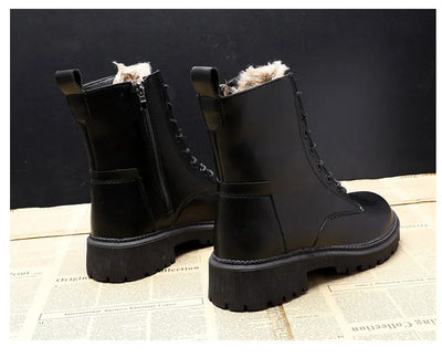 Waltraud® | Winterstiefel aus schwarzem Leder