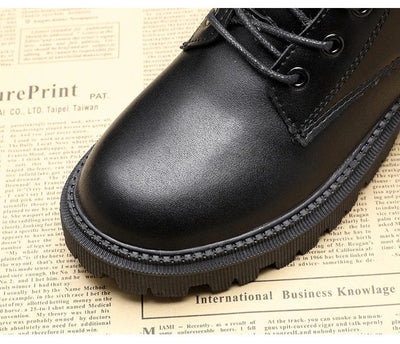 Waltraud® | Winterstiefel aus schwarzem Leder
