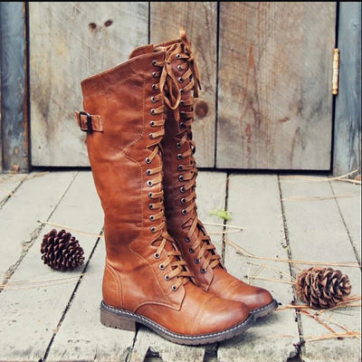 Ulrike® | Modische Hohe Reiterstiefel mit Niedrigem Absatz