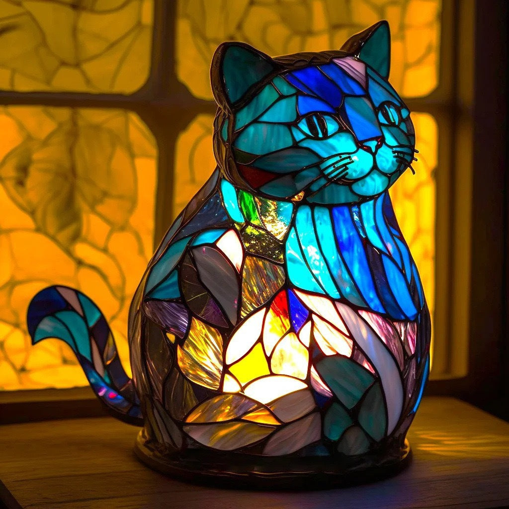 Nani® | Magische Lampe für Katzen aus buntem Glas