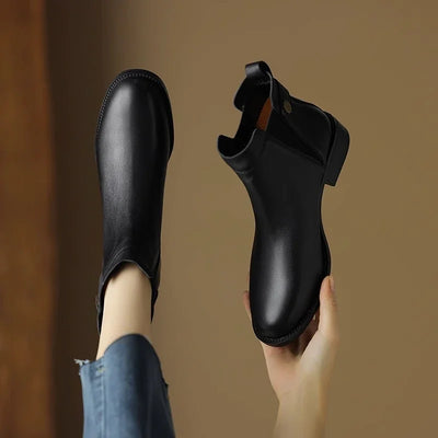 Gerlinde® |  Chelsea-Stiefel aus weichem Leder mit dickem Absatz