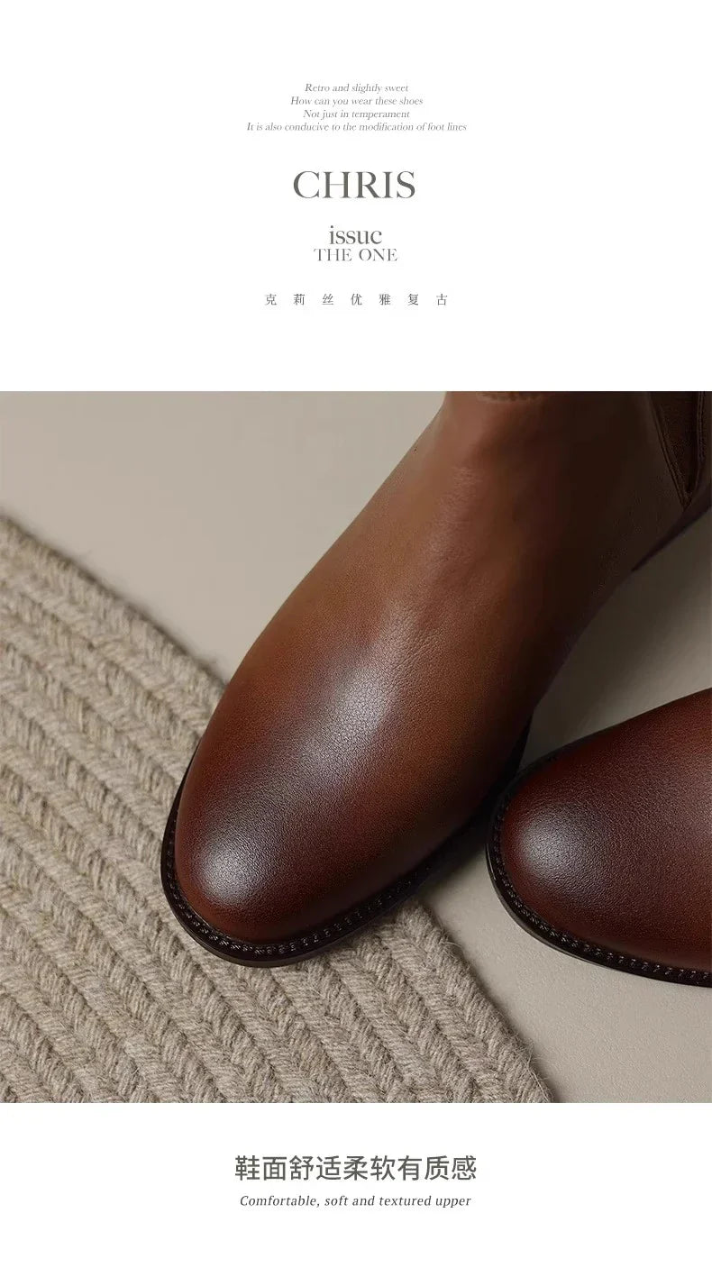 Gerlinde® |  Chelsea-Stiefel aus weichem Leder mit dickem Absatz