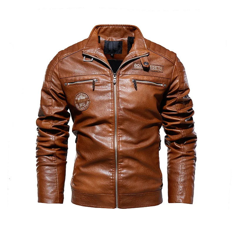 Günther® | Vintage Braun Premium Bikerjacke aus Leder