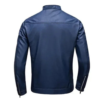 Leopold® | Elegante Bikerjacke aus Blauem Leder
