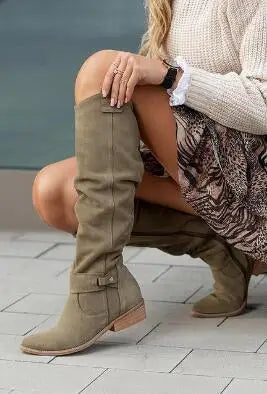 Doris® | Hohe Lederstiefel mit Niedrigem Absatz