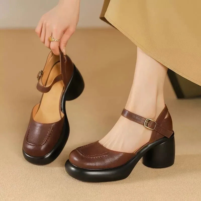 Agnes® | Vegane Leder Orthopädische Peeptoe-Schuhe