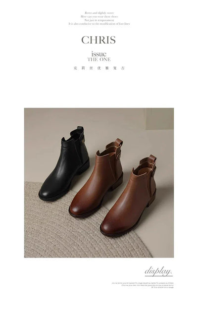 Gerlinde® |  Chelsea-Stiefel aus weichem Leder mit dickem Absatz