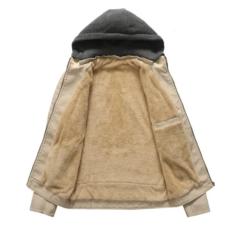 Roland® | Bikerjacke aus Leder mit abnehmbarem Kapuze