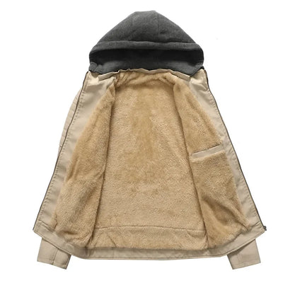 Roland® | Bikerjacke aus Leder mit abnehmbarem Kapuze