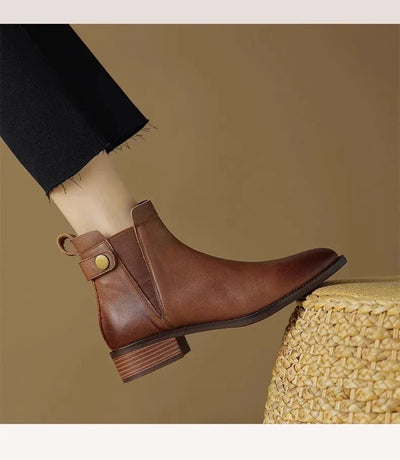 Gerlinde® |  Chelsea-Stiefel aus weichem Leder mit dickem Absatz