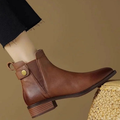 Gerlinde® |  Chelsea-Stiefel aus weichem Leder mit dickem Absatz