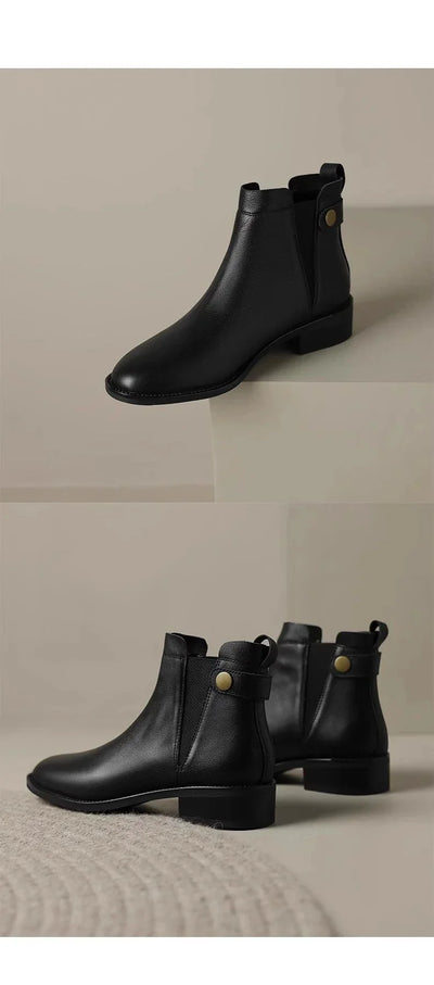 Gerlinde® |  Chelsea-Stiefel aus weichem Leder mit dickem Absatz