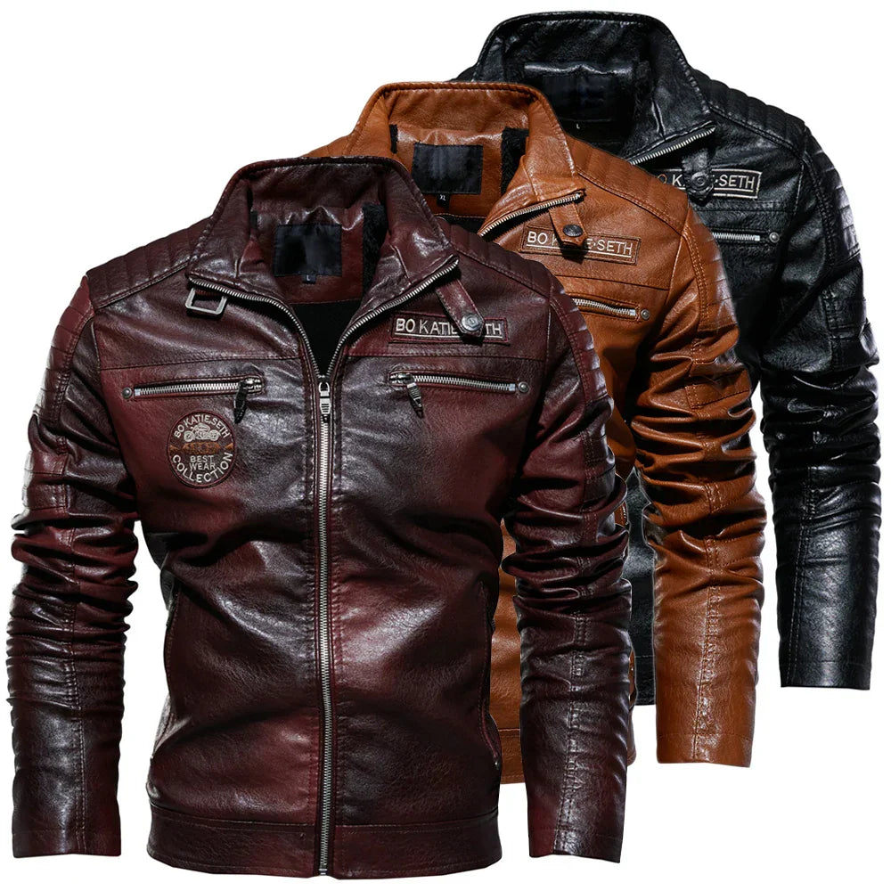 Günther® | Vintage Braun Premium Bikerjacke aus Leder
