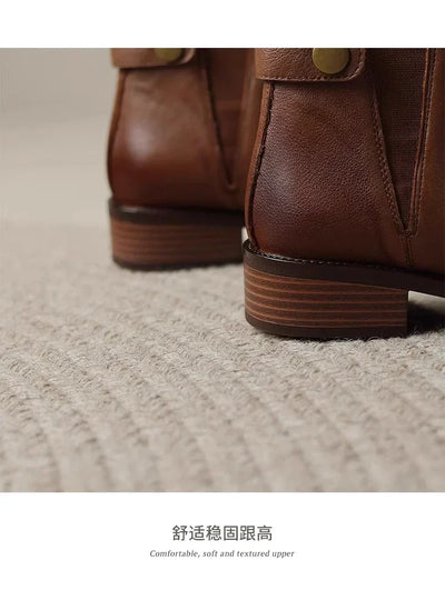 Gerlinde® |  Chelsea-Stiefel aus weichem Leder mit dickem Absatz