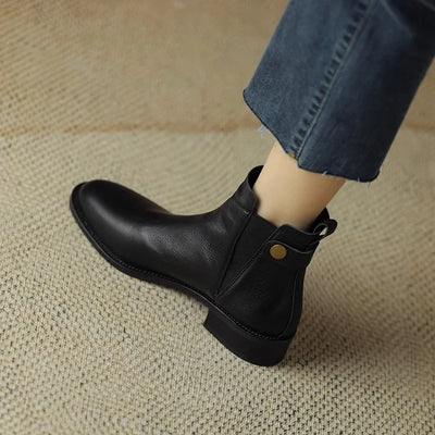 Gerlinde® |  Chelsea-Stiefel aus weichem Leder mit dickem Absatz