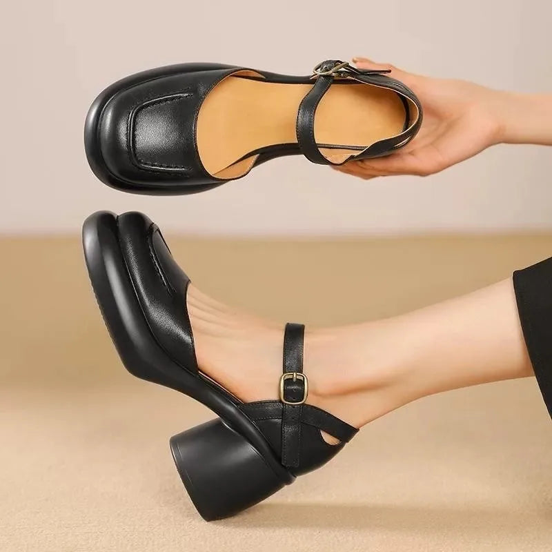 Agnes® | Vegane Leder Orthopädische Peeptoe-Schuhe