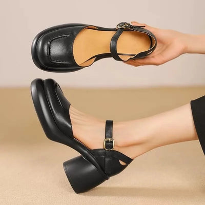 Agnes® | Vegane Leder Orthopädische Peeptoe-Schuhe