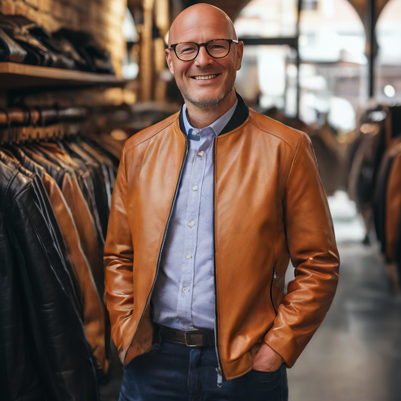 Hermann® | Klassische Premium Gold Lederjacke