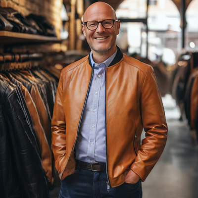 Hermann® | Klassische Premium Gold Lederjacke