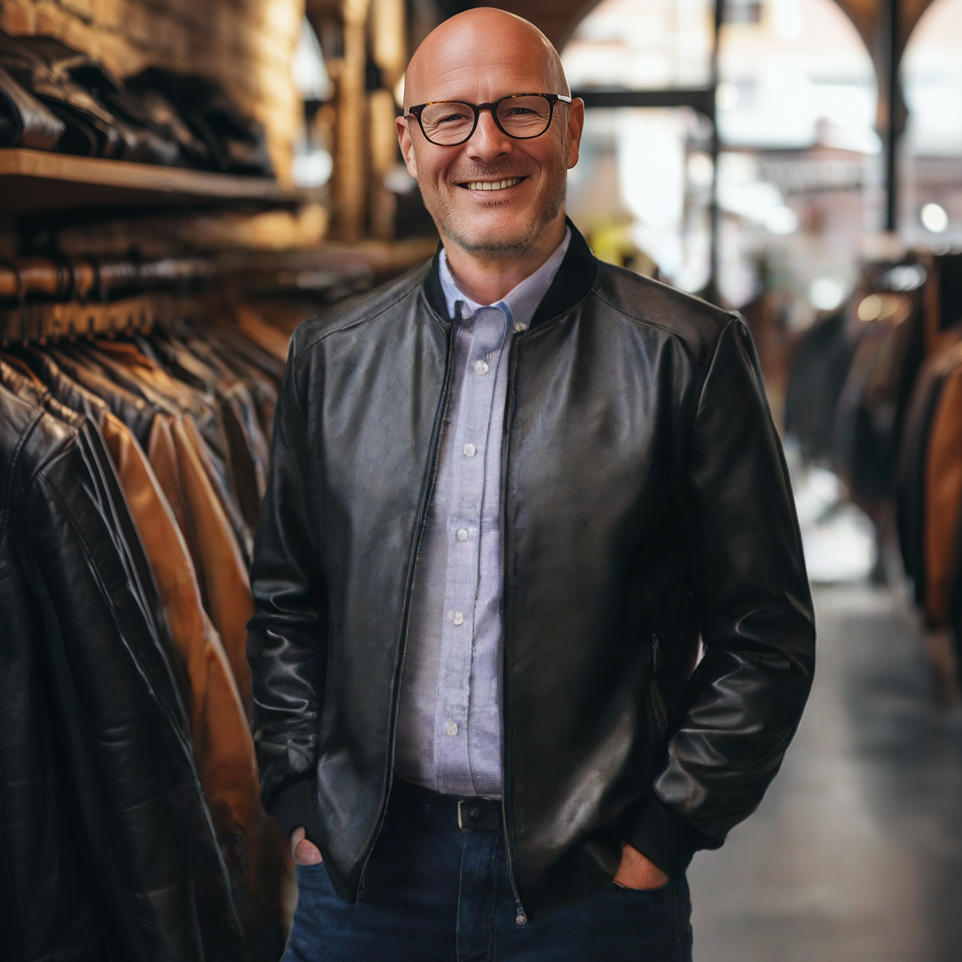 Hermann® | Klassische Premium Gold Lederjacke