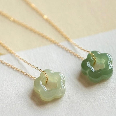 Adelheid® | BLUMEN-JADE-HALSKETTE