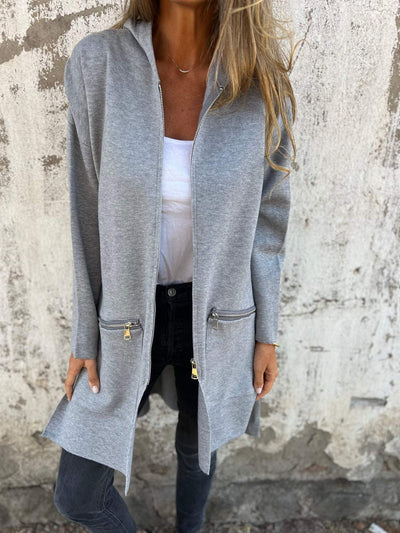 Lena® | Langärmlige Strickjacke mit Reißverschluss