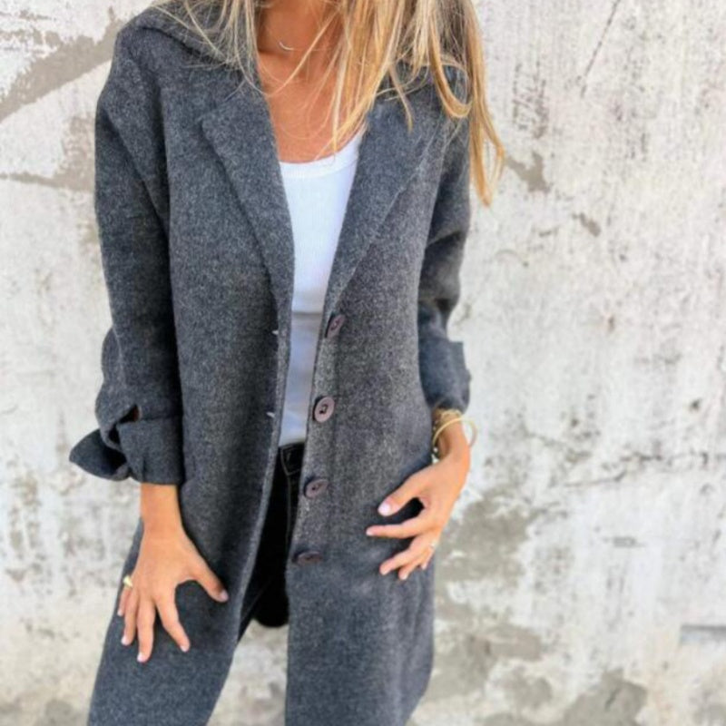 Claudia® | CASUAL EIN-KNOPF-JACKE MIT KAPUZE