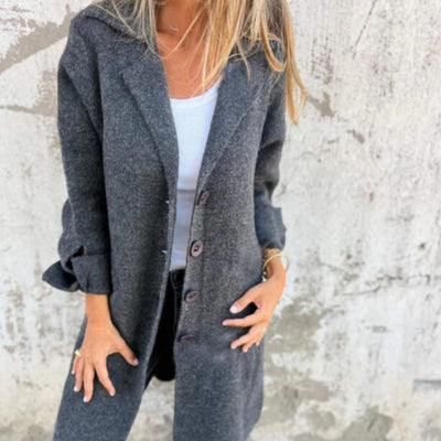 Claudia® | CASUAL EIN-KNOPF-JACKE MIT KAPUZE